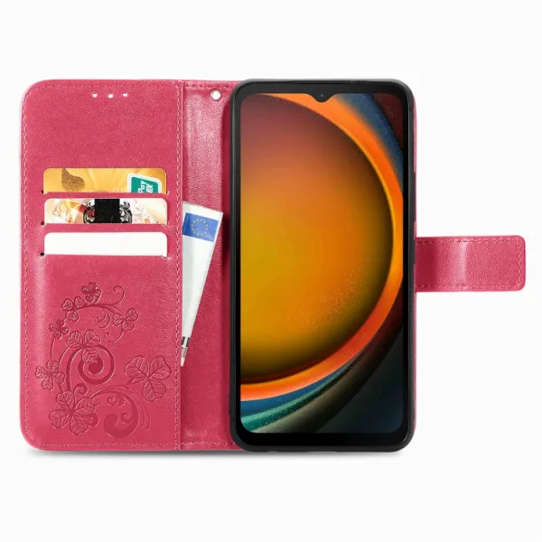 ART FLOWERS Peňaženkový obal pre Samsung Galaxy Xcover 7 tmavoružový