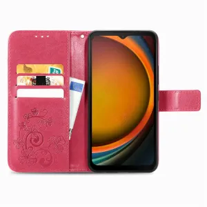 ART FLOWERS Peňaženkový obal pre Samsung Galaxy Xcover 7 tmavoružový
