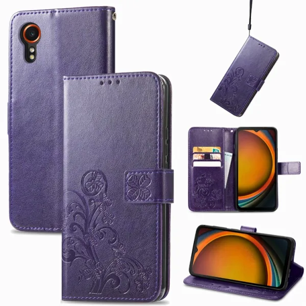 ART FLOWERS Peňaženkový obal pre Samsung Galaxy Xcover 7 fialový