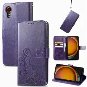 ART FLOWERS Peňaženkový obal pre Samsung Galaxy Xcover 7 fialový