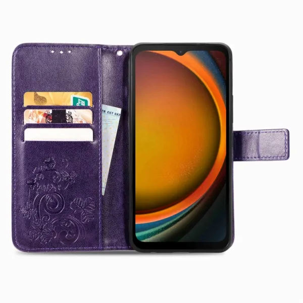 ART FLOWERS Peňaženkový obal pre Samsung Galaxy Xcover 7 fialový