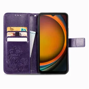 ART FLOWERS Peňaženkový obal pre Samsung Galaxy Xcover 7 fialový