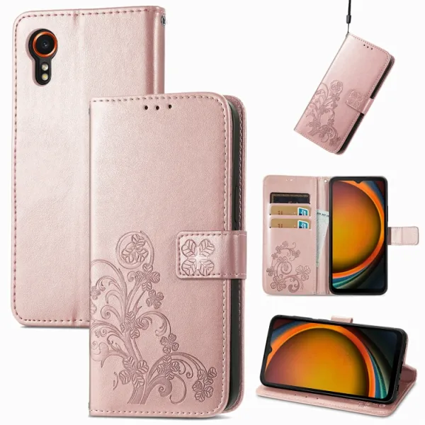 ART FLOWERS Peňaženkový obal pre Samsung Galaxy Xcover 7 svetloružový