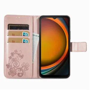 ART FLOWERS Peňaženkový obal pre Samsung Galaxy Xcover 7 svetloružový