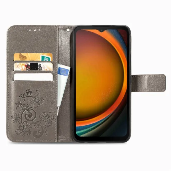 ART FLOWERS Peňaženkový obal pre Samsung Galaxy Xcover 7 šedý