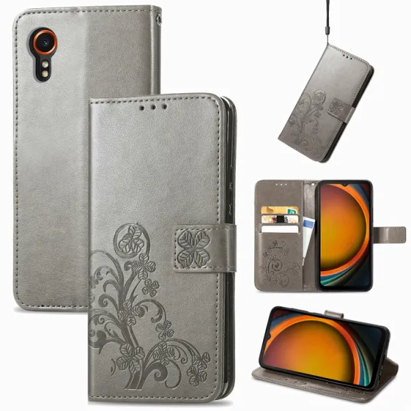 ART FLOWERS Peňaženkový obal pre Samsung Galaxy Xcover 7 šedý