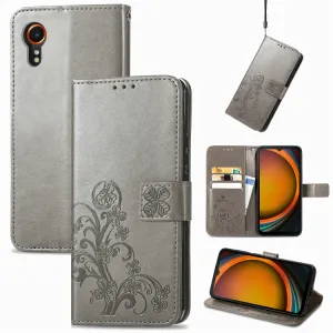 ART FLOWERS Peňaženkový obal pre Samsung Galaxy Xcover 7 šedý
