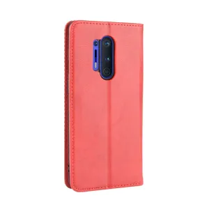BUSINESS Peňaženkový kryt pre OnePlus 8 Pro červený