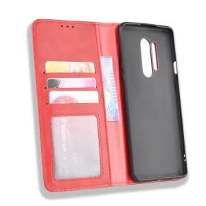 BUSINESS Peňaženkový kryt pre OnePlus 8 Pro červený