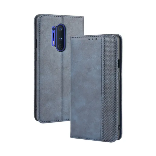 BUSINESS Peňaženkový kryt pre OnePlus 8 Pro modrý