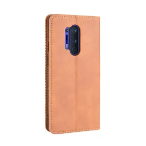 BUSINESS Peňaženkový kryt pre OnePlus 8 Pro hnedý