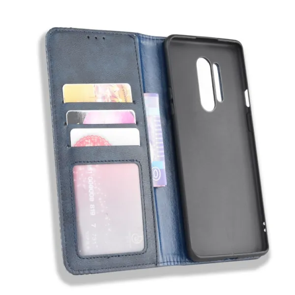 BUSINESS Peňaženkový kryt pre OnePlus 8 Pro modrý