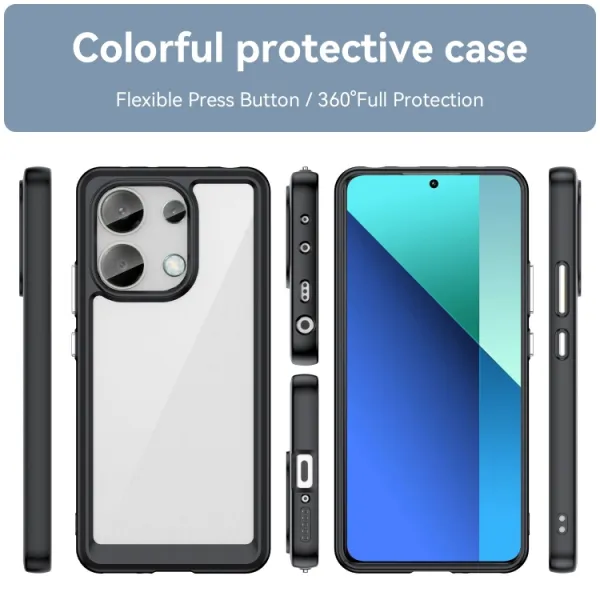 CRYSTAL Ochranný kryt pre Xiaomi Redmi Note 13 čierny
