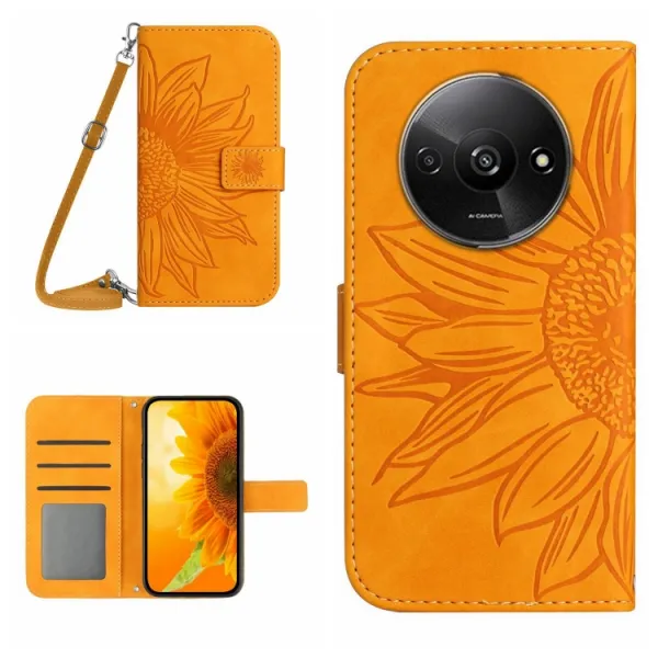 ART SUNFLOWER Peňaženkový obal pre Xiaomi Redmi A3 žltý