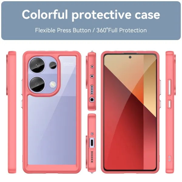 CRYSTAL Ochranný kryt pre Xiaomi Redmi Note 13 Pro červený