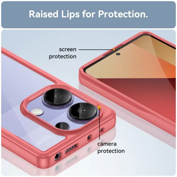 CRYSTAL Ochranný kryt pre Xiaomi Redmi Note 13 Pro červený