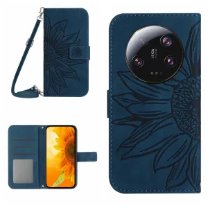 ART SUNFLOWER Peňaženkový obal pre Xiaomi 14 Ultra modrý