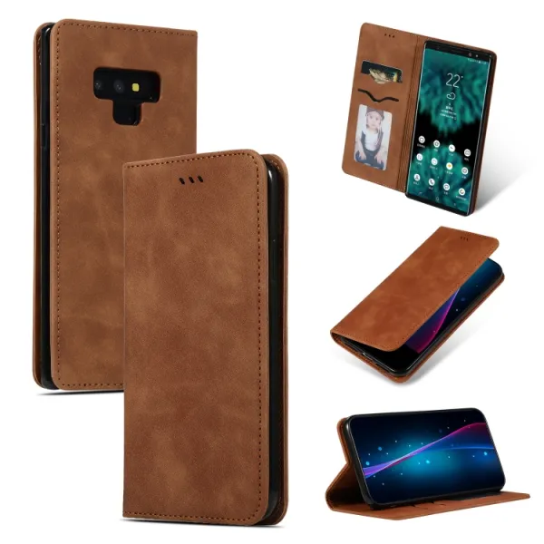 MAGNETIC Zaklápací kryt pre Samsung Galaxy Note 9 hnedý