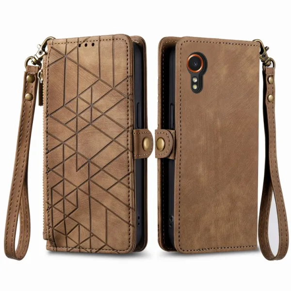 GEOM Peňaženkové puzdro pre Samsung Galaxy Xcover 7 hnedé