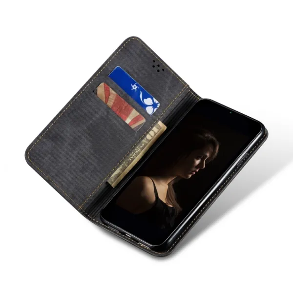 DENIM Peňaženkový kryt pre Honor Magic6 Pro čierny