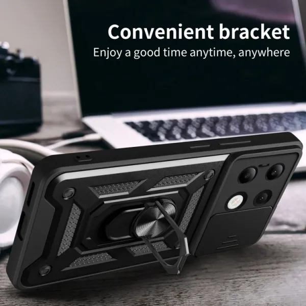 RING CAMERA Kryt s držiakom pre Xiaomi Redmi Note 13 modrý