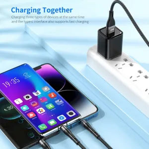 ENKAY 6v1 Kábel USB / USB Typ-C na Lightning / micro USB / USB Typ-C 1.3 metra čierny