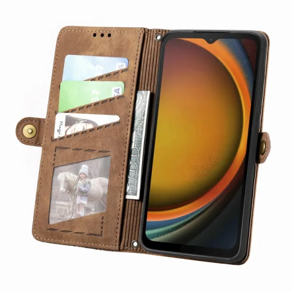 GEOM Peňaženkové puzdro pre Samsung Galaxy Xcover 7 hnedé