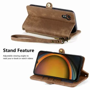 GEOM Peňaženkové puzdro pre Samsung Galaxy Xcover 7 hnedé