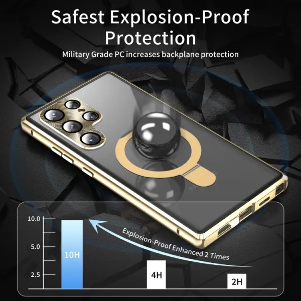 MAGSAFE MAGNETIC HOLDER Obojstranný kryt Samsung Galaxy S22 Ultra 5G zlatý