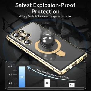 MAGSAFE MAGNETIC HOLDER Obojstranný kryt Samsung Galaxy S22 Ultra 5G zlatý