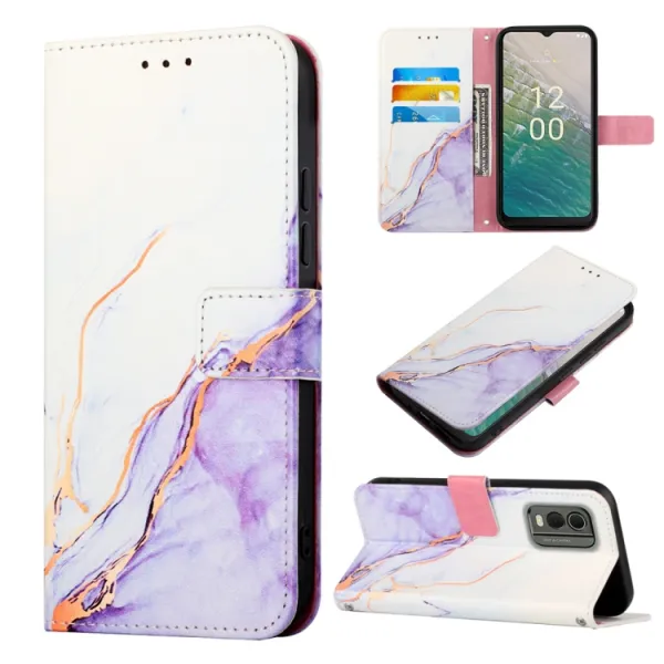 ART MARBLE Peňaženkový kryt Nokia C32 PURPLE