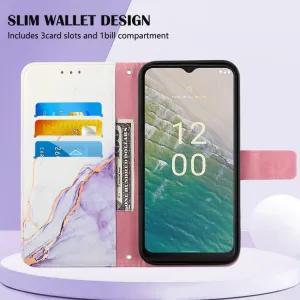 ART MARBLE Peňaženkový kryt Nokia C32 PURPLE