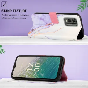 ART MARBLE Peňaženkový kryt Nokia C32 PURPLE