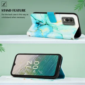 ART MARBLE Peňaženkový kryt Nokia C32 GREEN