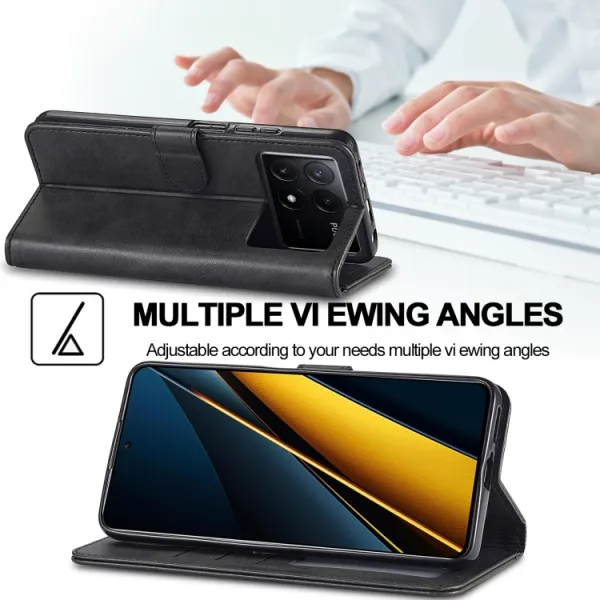 IMEEKE Peňaženkový obal pre Xiaomi Poco X6 Pro 5G čierny