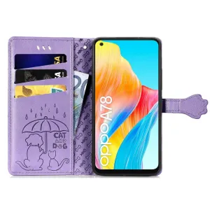 ART ANIMALS Peňaženkový obal pre Oppo A78 fialový