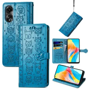 ART ANIMALS Peňaženkový obal pre Oppo A78 modrý