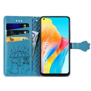 ART ANIMALS Peňaženkový obal pre Oppo A78 modrý