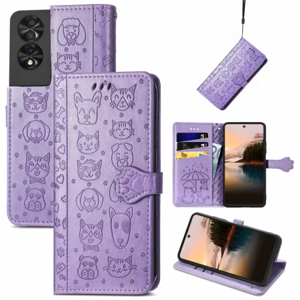 ART ANIMALS Peňaženkový obal pre  TCL 40 NXTPAPER 5G fialový