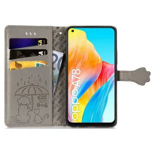 ART ANIMALS Peňaženkový obal pre Oppo A78 šedý