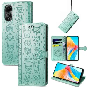 ART ANIMALS Peňaženkový obal pre Oppo A78 zelený