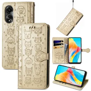 ART ANIMALS Peňaženkový obal pre Oppo A78 zlatý