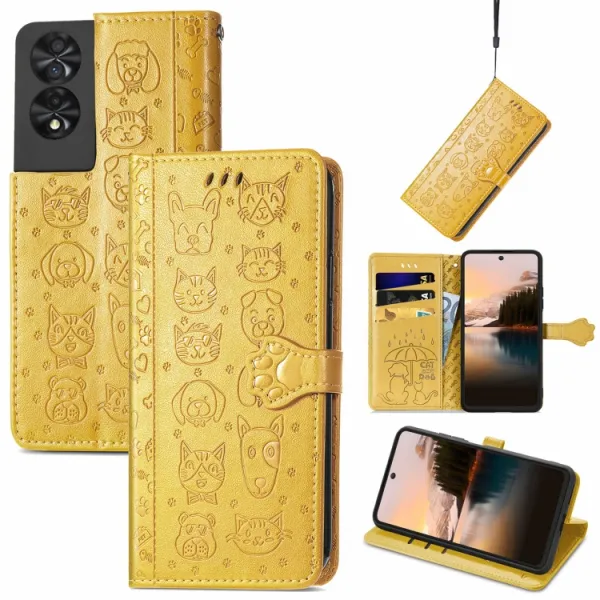 ART ANIMALS Peňaženkový obal pre  TCL 40 NXTPAPER 5G žltý
