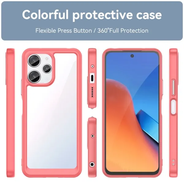 CRYSTAL Ochranný kryt pre Xiaomi Redmi 12 5G červený