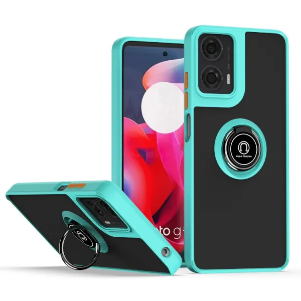 SHADOW Ochranný kryt s držiakom Motorola Moto G04 / G24 / G24 Power svetlomodrý