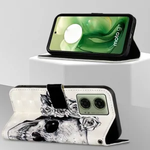 ART Peňaženkový kryt pre Motorola Moto G04 / G24 / G24 Power SKULL
