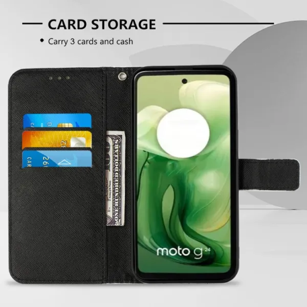 ART Peňaženkový kryt pre Motorola Moto G04 / G24 / G24 Power SKULL