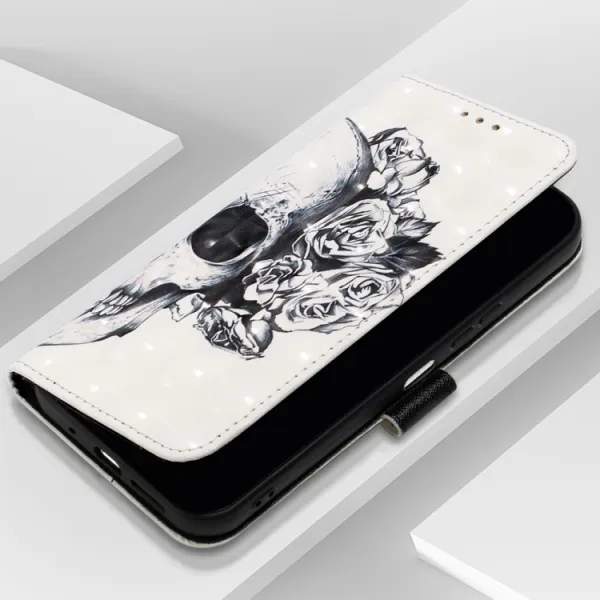 ART Peňaženkový kryt pre Motorola Moto G04 / G24 / G24 Power SKULL