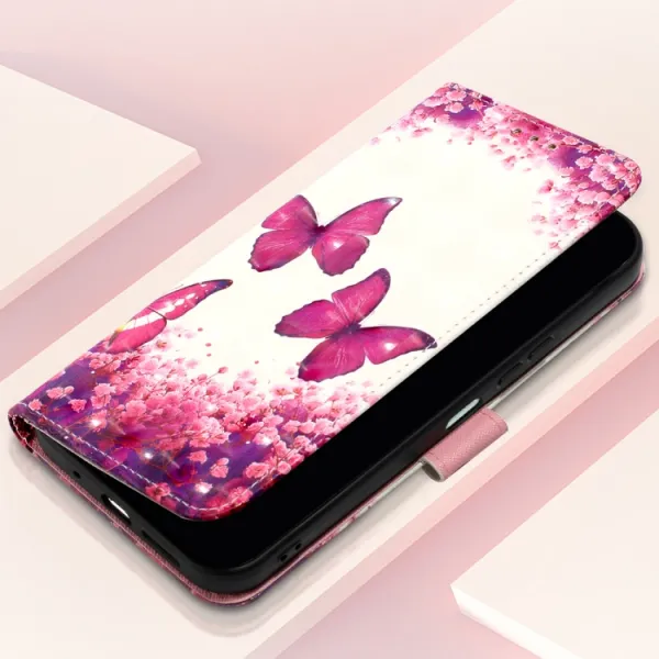 ART Peňaženkový kryt pre Motorola Moto G04 / G24 / G24 Power PINK BUTTERFLY