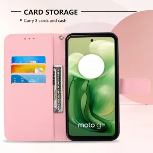 ART Peňaženkový kryt pre Motorola Moto G04 / G24 / G24 Power PINK BUTTERFLY